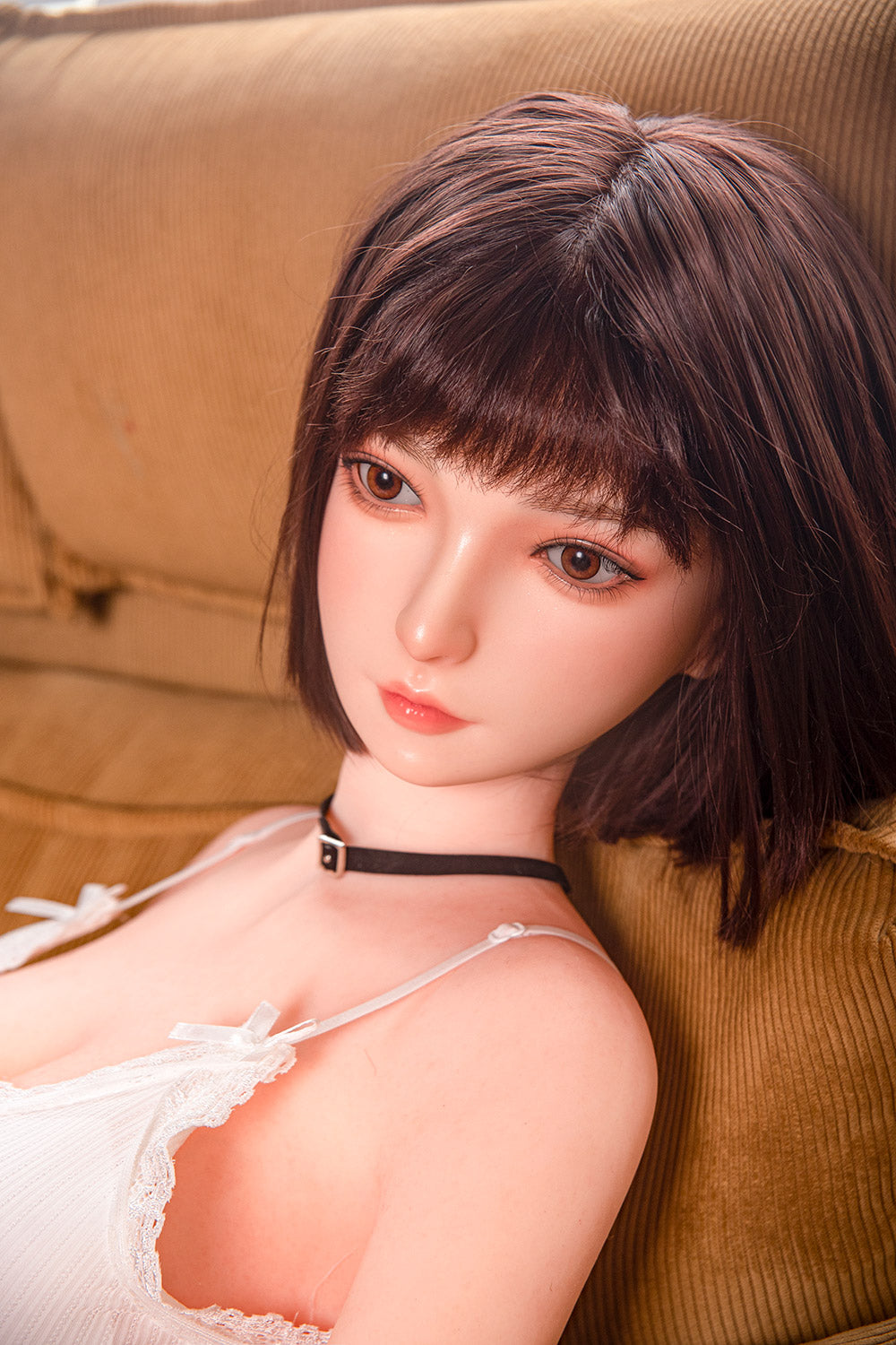 US Stock RIDMII 163cm Momo Unique Design Short Hair Medium Boobs Sex Doll Silicone Head TPE Body Realistic Love Doll