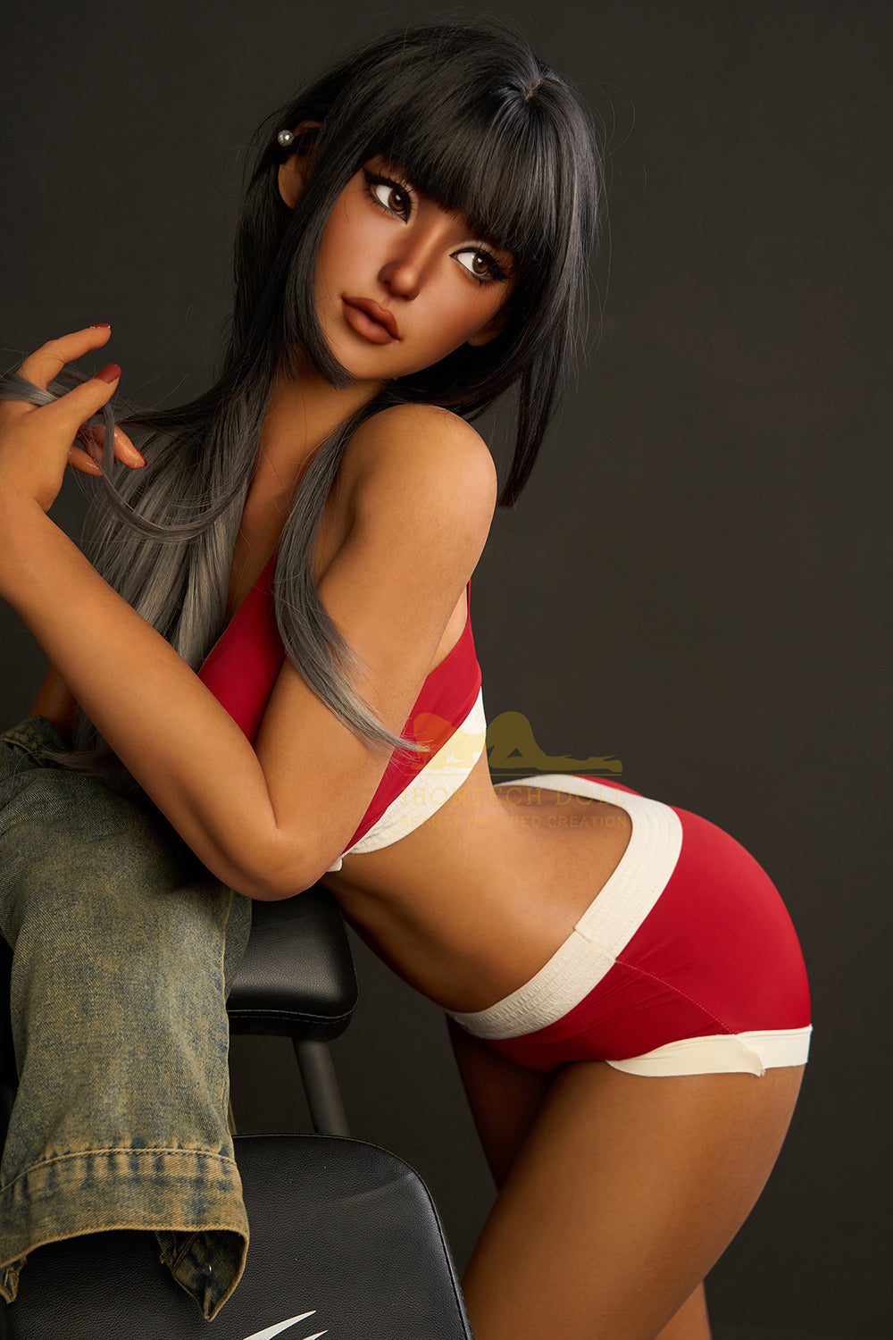 Real Lady 161cm Amarylis S14 Full Silicone Sex Doll Dark Tanned Silicone Adult Love Doll