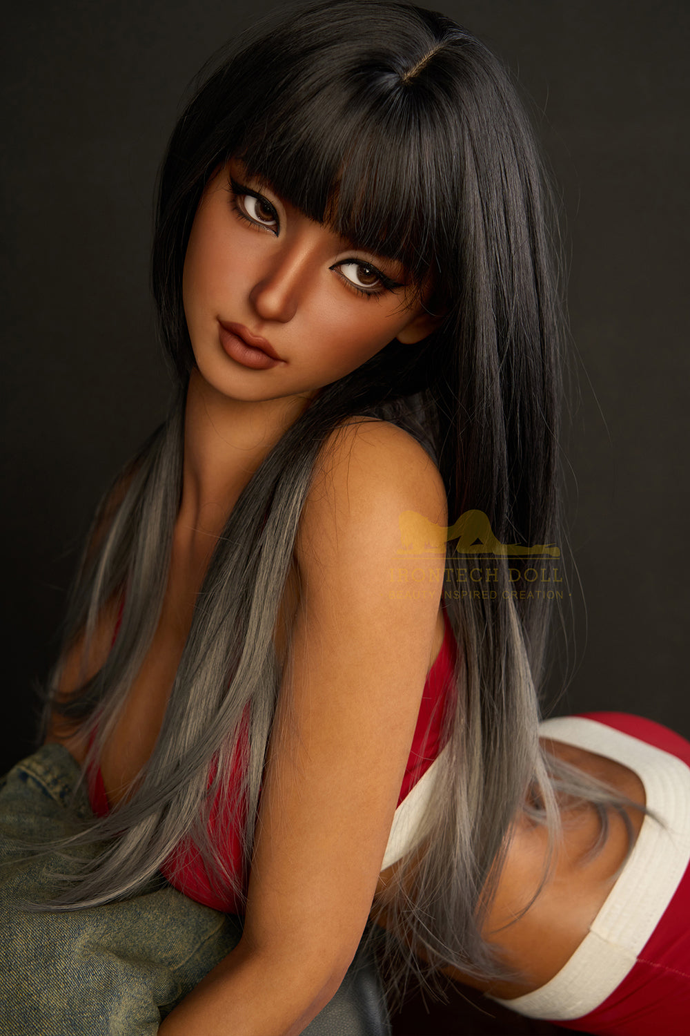 Real Lady 161cm Amarylis S14 Full Silicone Sex Doll Dark Tanned Silicone Adult Love Doll