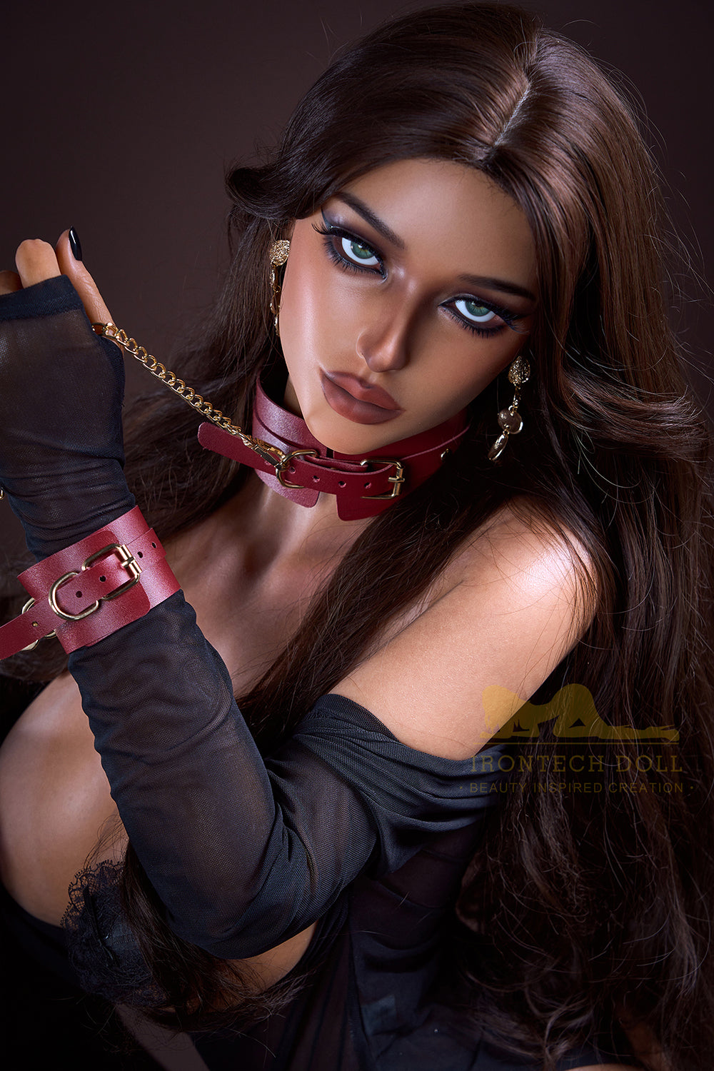 Irontechdoll Marigold 165cm B1 Head Full Silicone Sex Doll Dark Tanned Skin Silicone Adult Love Doll