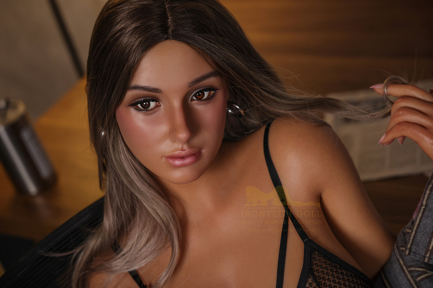 Irontechdoll Aleksa Plus 164cm S17 Realistic Full Silicone Sex Doll Dark Tanned Silicone Adult Love Doll