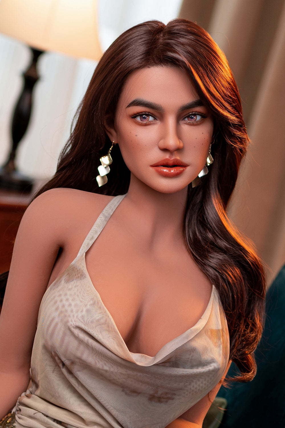 US Stock - YAMIEE Gemma 163cm SNK27 Silicone ROS Head Sex Doll Tanned Skin TPE Body Adult Oral Sex Love Doll (Free 2ND Head)