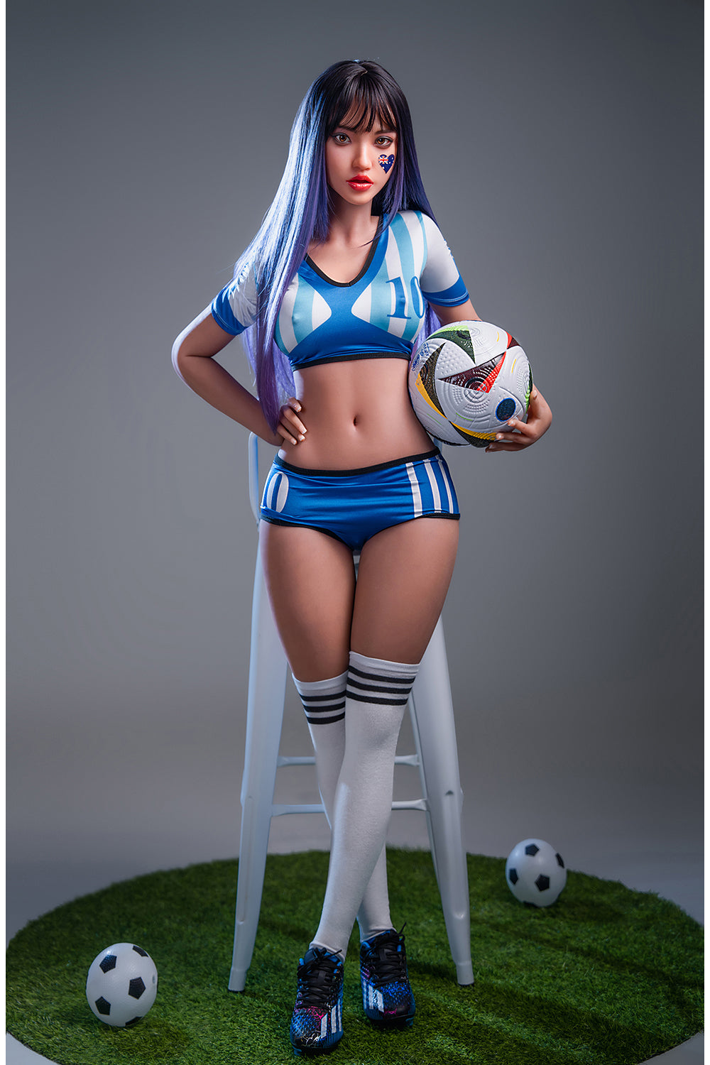 US Stock - Finley 152cm M29 Silicone ROS Head Love Doll C Cup Football Style TPE Body Adult Oral Sex Doll (Free 2ND Head)