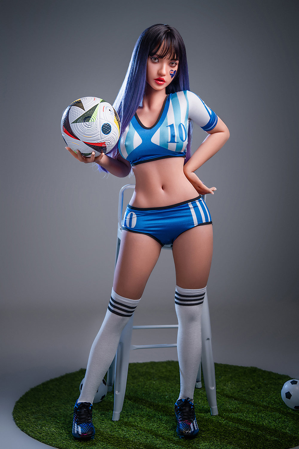 US Stock - Finley 152cm M29 Silicone ROS Head Love Doll C Cup Football Style TPE Body Adult Oral Sex Doll (Free 2ND Head)