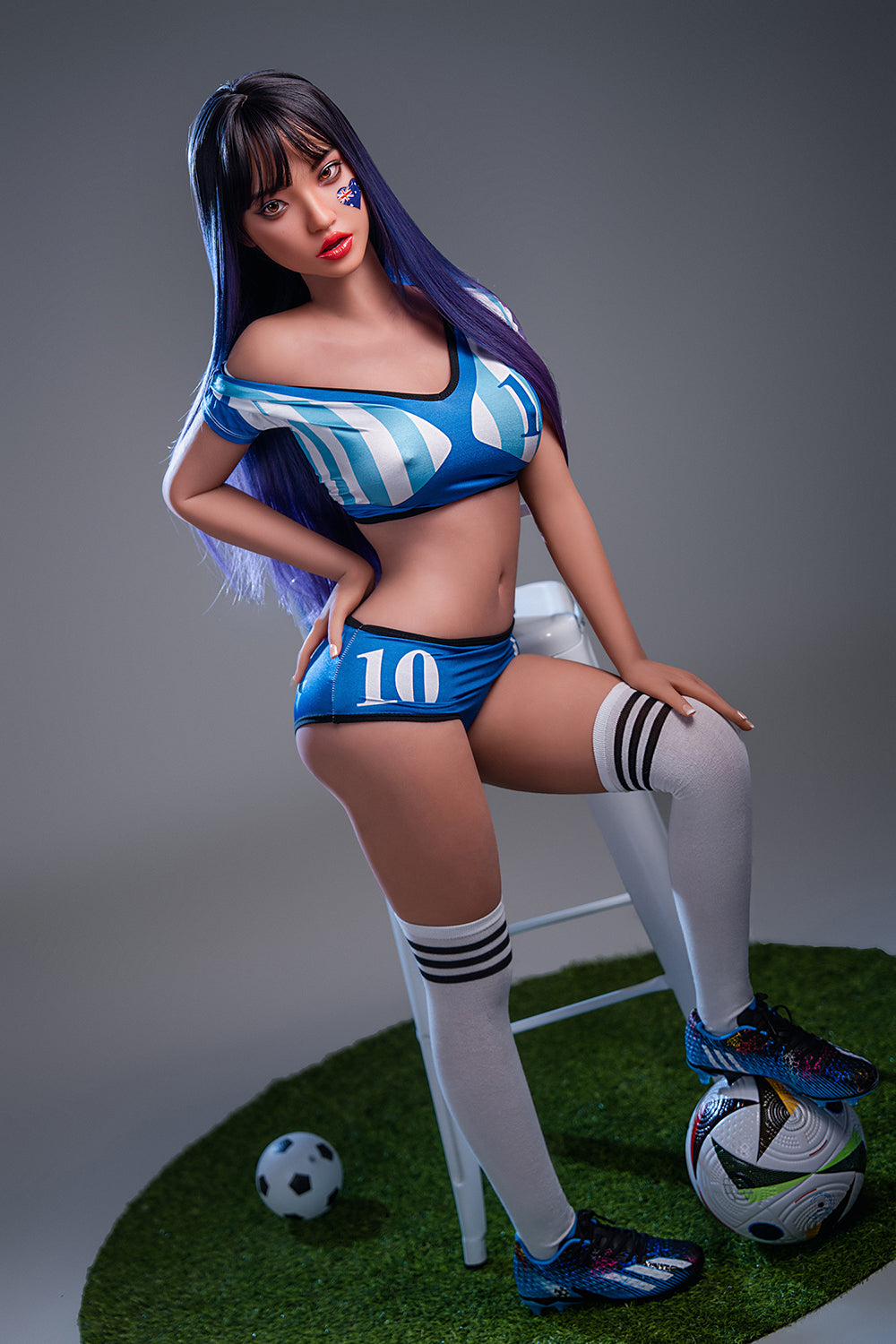 US Stock - Finley 152cm M29 Silicone ROS Head Love Doll C Cup Football Style TPE Body Adult Oral Sex Doll (Free 2ND Head)