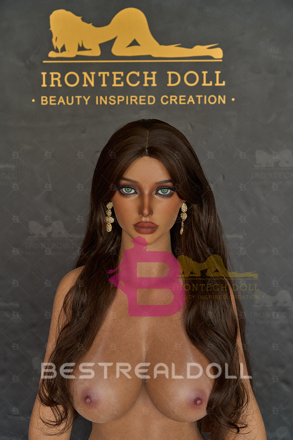 Irontechdoll Marigold 165cm B1 Head Full Silicone Sex Doll Dark Tanned Skin Silicone Adult Love Doll