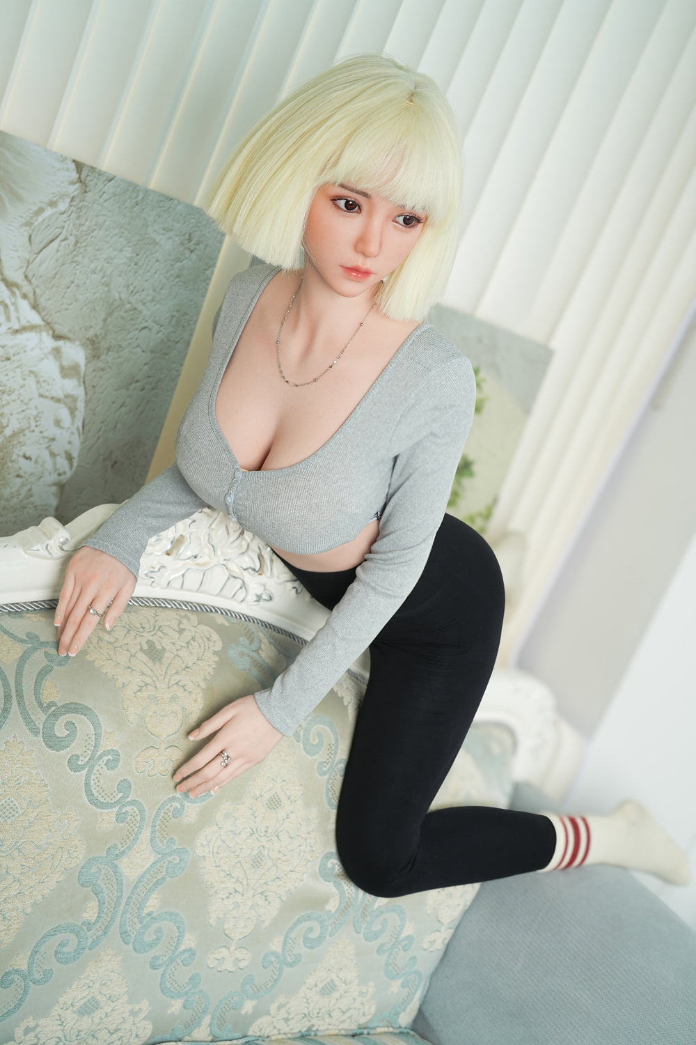 US Stock - Aiko Plus 170cm #C39 Short Hair Silicone Head TPE Body Adult Love Doll Realistic Sex Doll (Free 2ND Head)