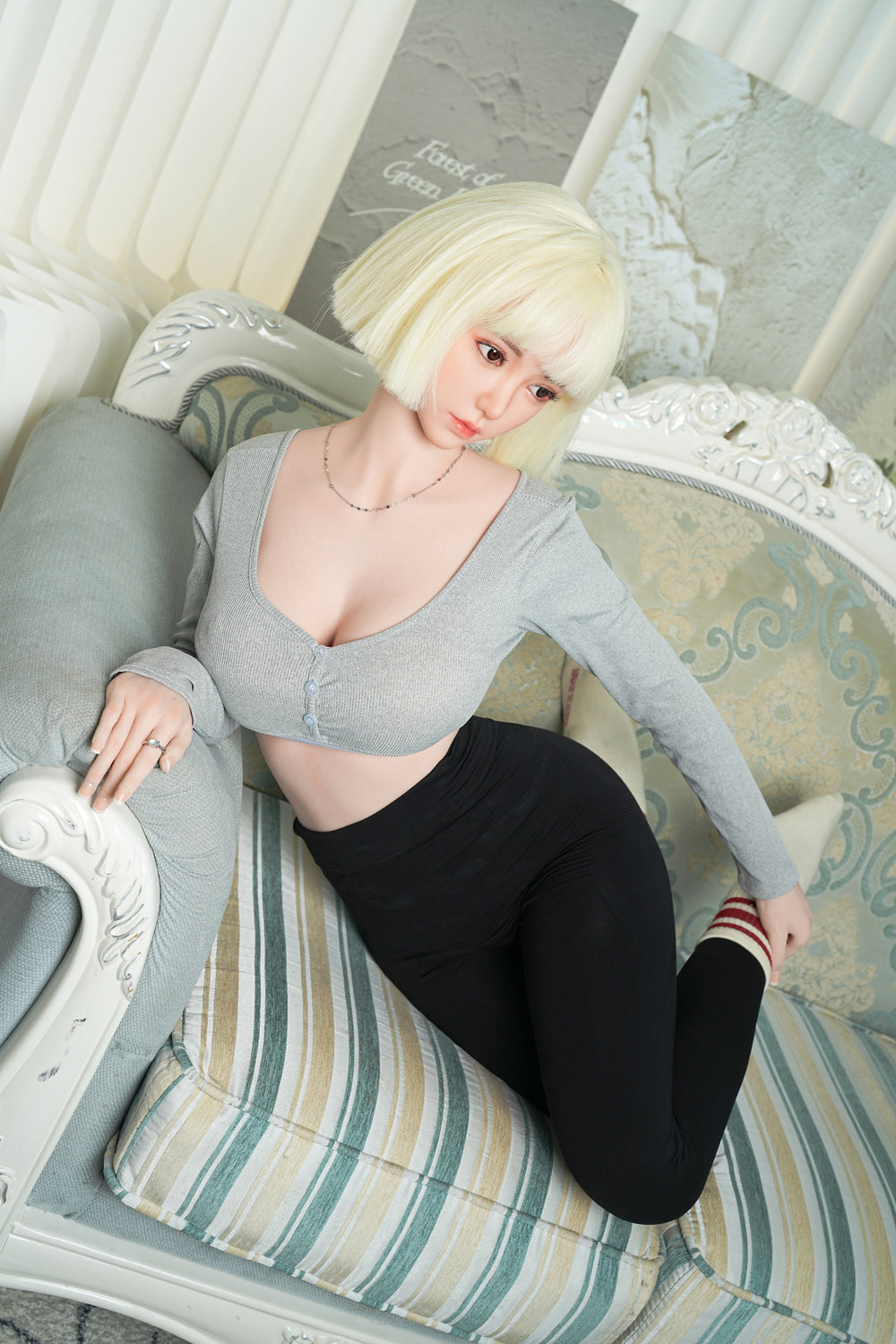 US Stock - Aiko Plus 170cm #C39 Short Hair Silicone Head TPE Body Adult Love Doll Realistic Sex Doll (Free 2ND Head)