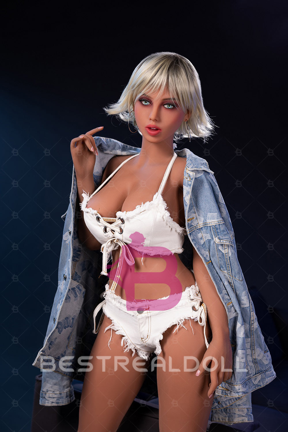 Britney 163cm TPE Sex Doll Sexy Short Hair Tan Skin Realistic Adult Love Doll